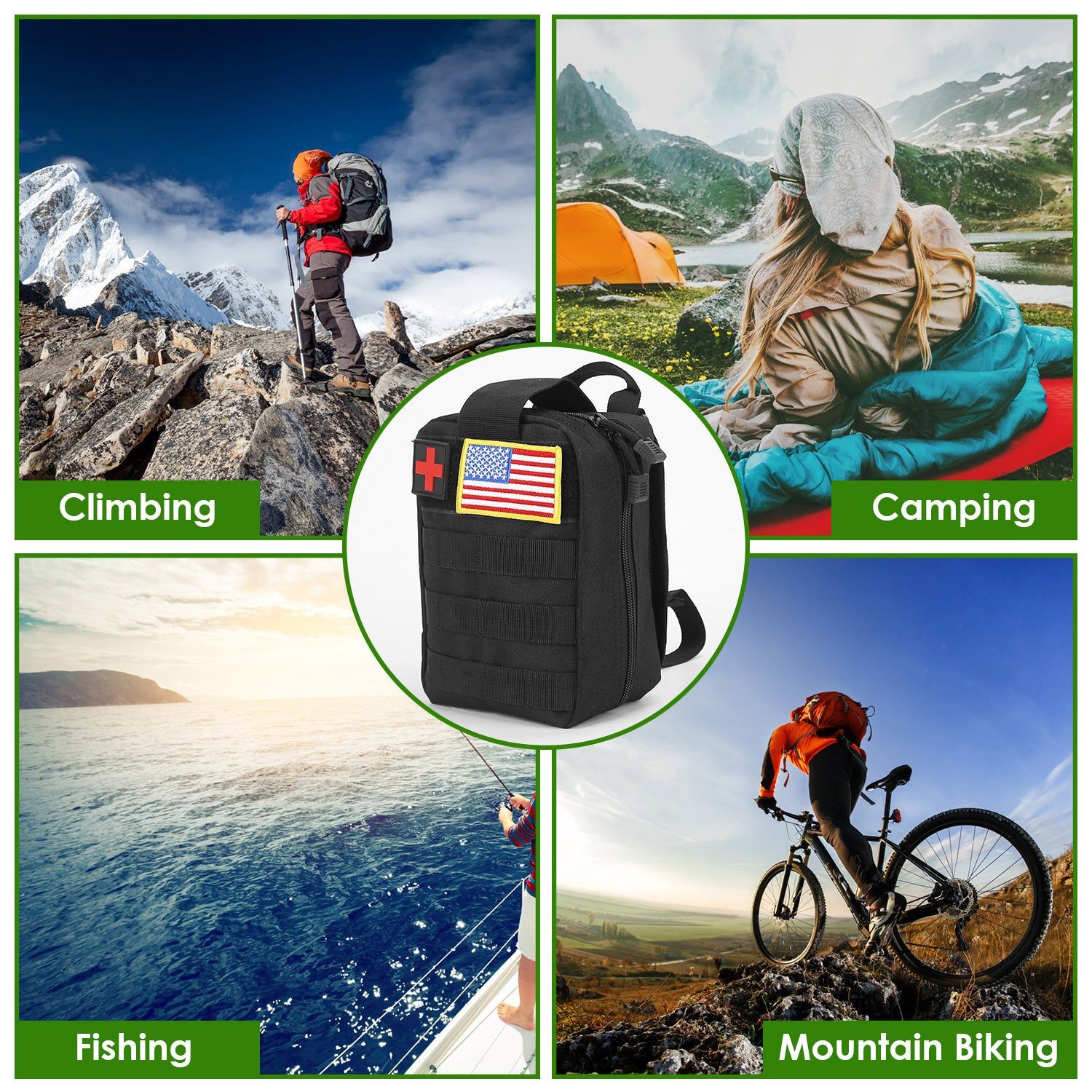 47 Piece Survival Kit with Tactical Tools and First Aid Gear