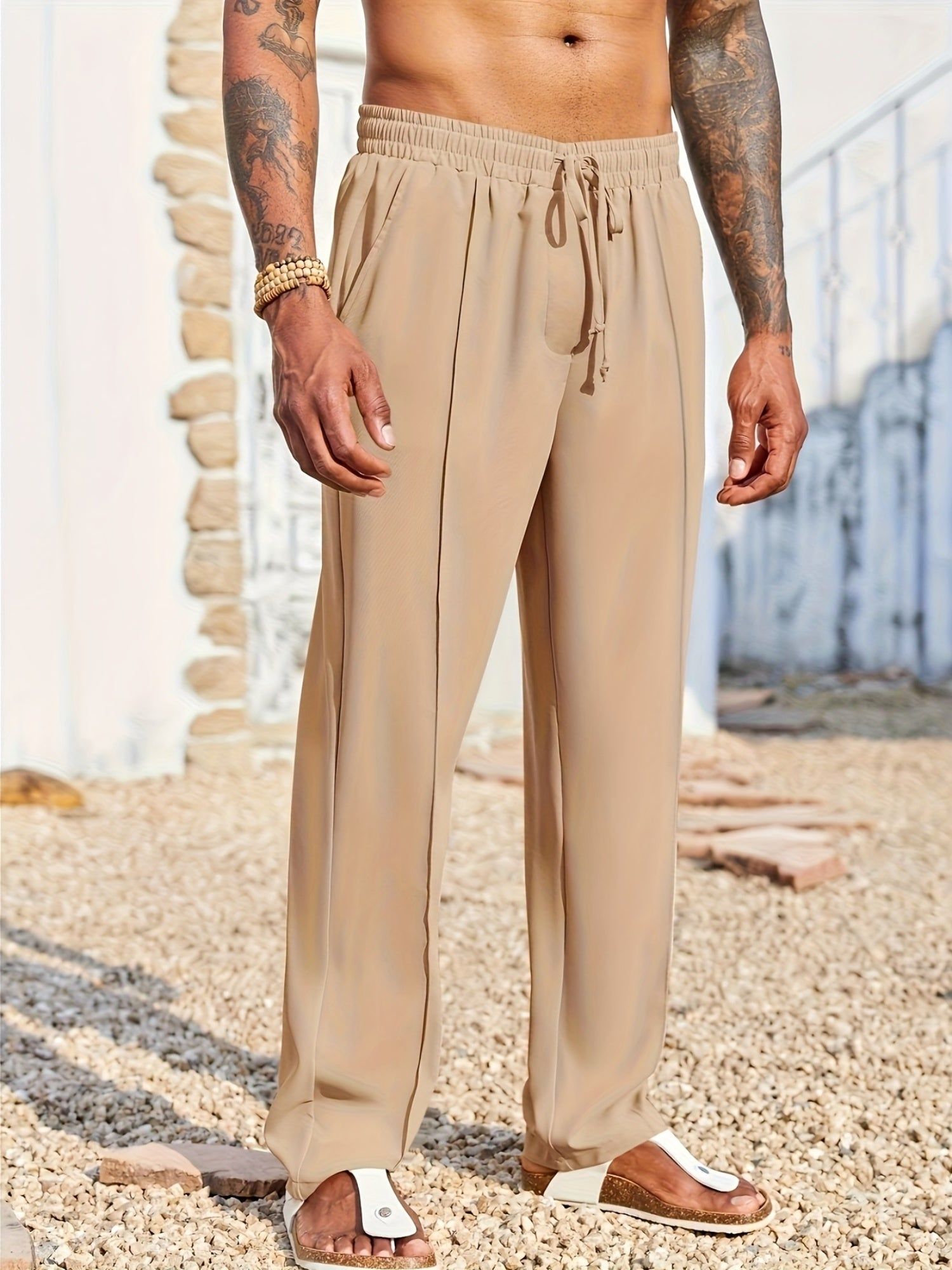 Men Corduroy Pants Straight Fit Casual Long Wear