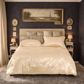Luxury Satin Bedding Set Italian Gold Jacquard Design