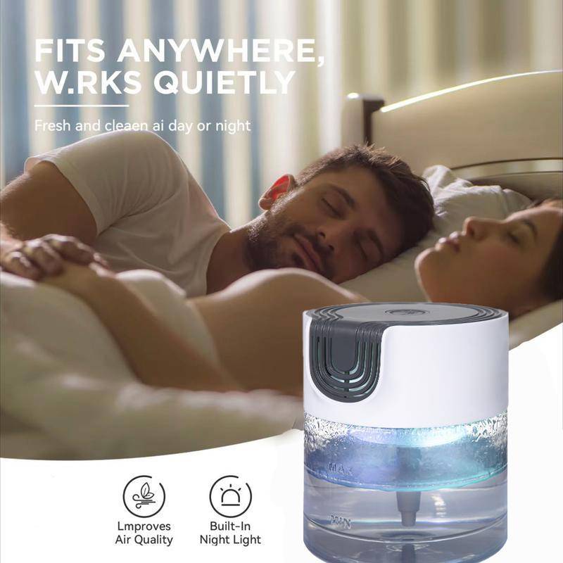 Compact Air Purifier Diffuser with LED Night Light