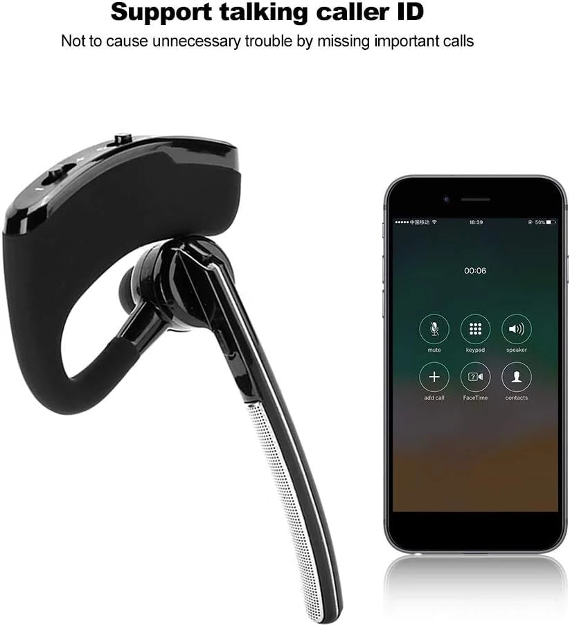 Bluetooth Headset Noise Cancelling Driver Comfort Fit