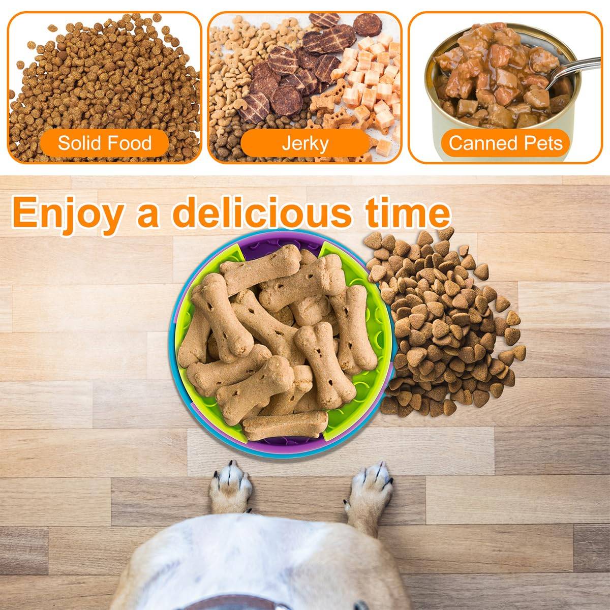 3 in 1 Slow Feeder Dog Bowl Puzzle Mat