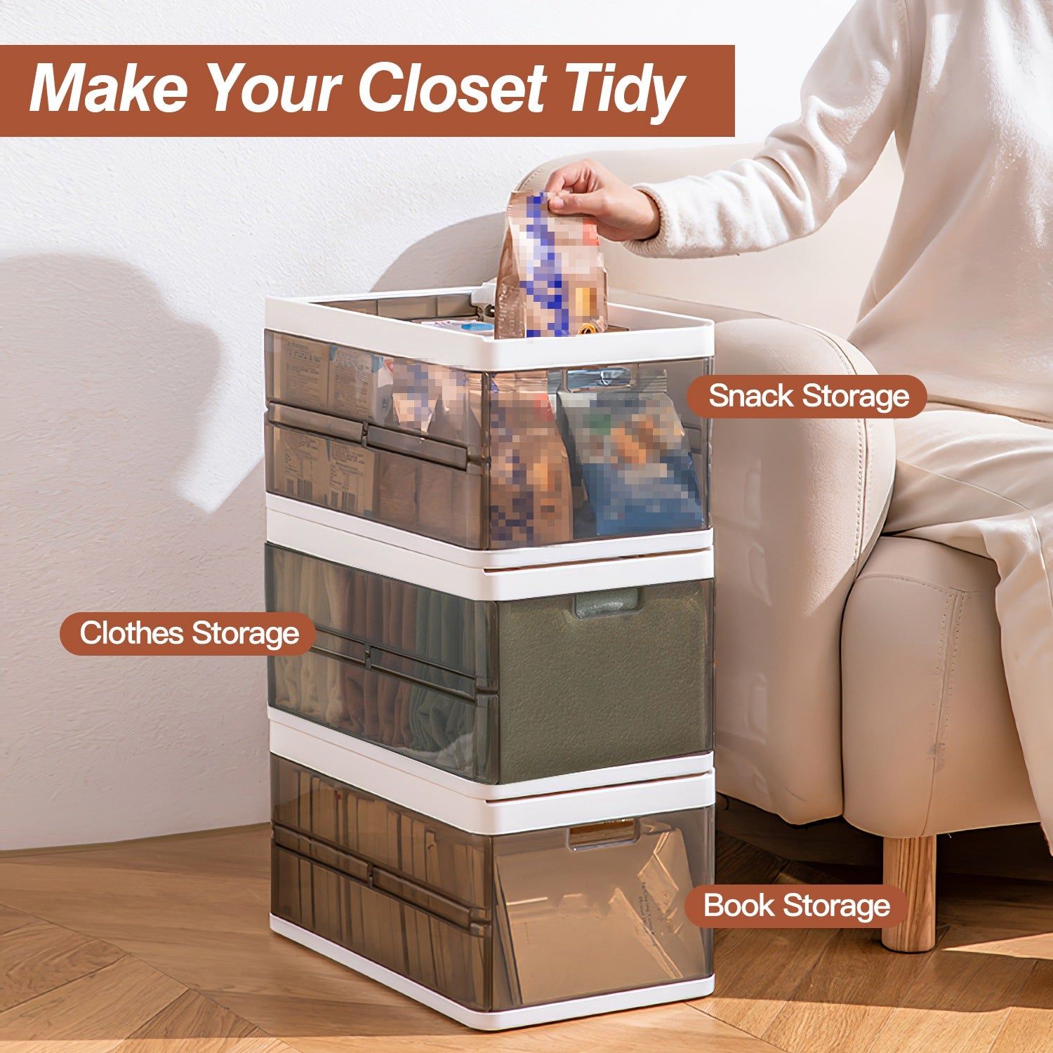 3 Pack Stackable Storage Bins with Lids