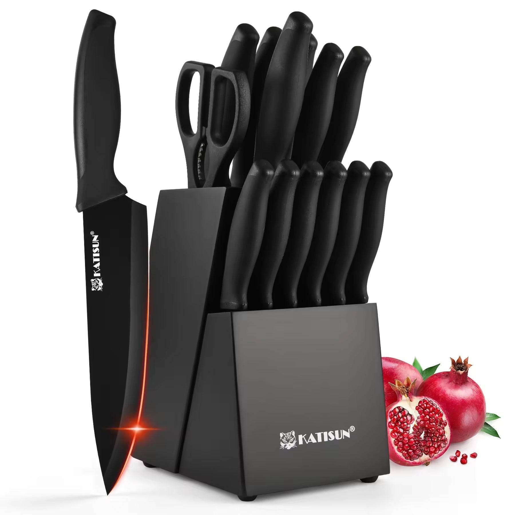 15 Piece Carbon Steel Knife Set with Handles
