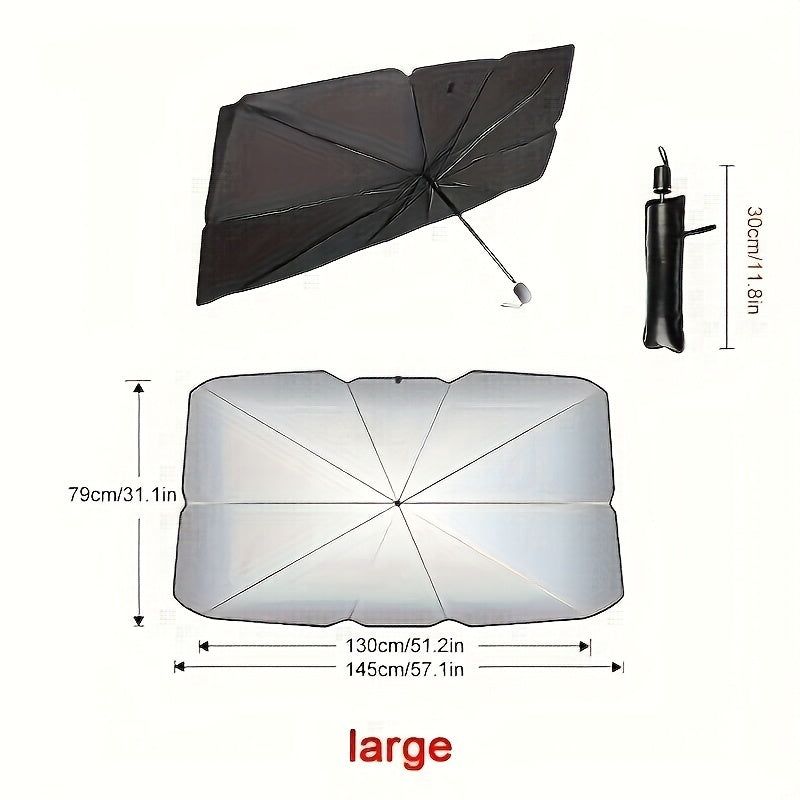 Car Umbrella Sunshade UPF50 Roll Up UV Protection Shade