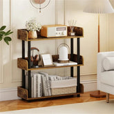 3 Tier Industrial Storage Rack Bookshelf with Guardrails