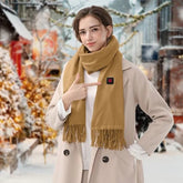 Scarf Electric Heated USB Soft Faux Wool 3 Level Winter Wrap