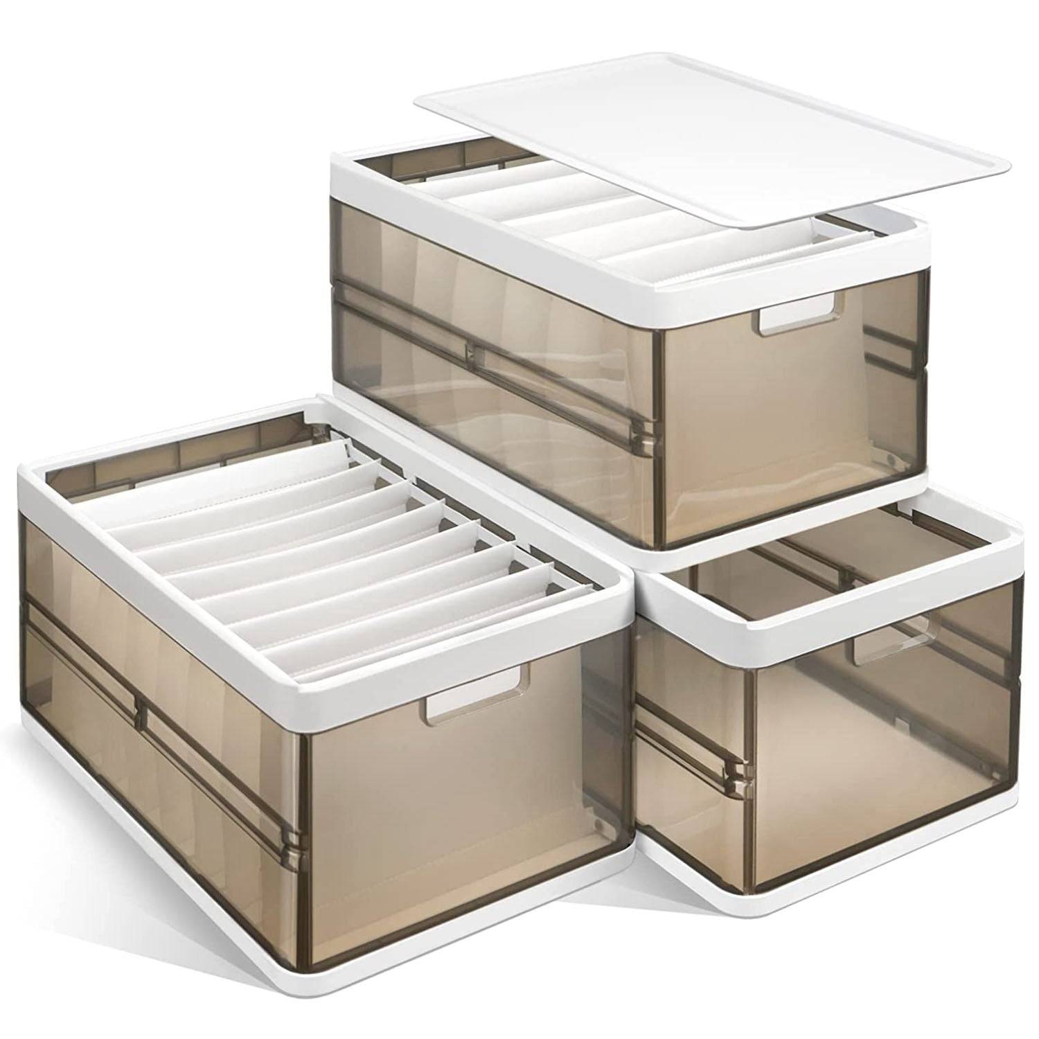 3 Pack Stackable Storage Bins with Lids