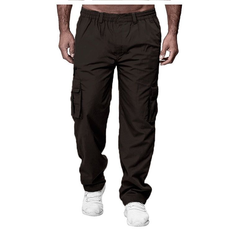 Men’s Loose Straight Leg Cargo Pants with Belt