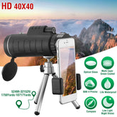 40x40 Monocular Telescope With Tripod And Phone Mount