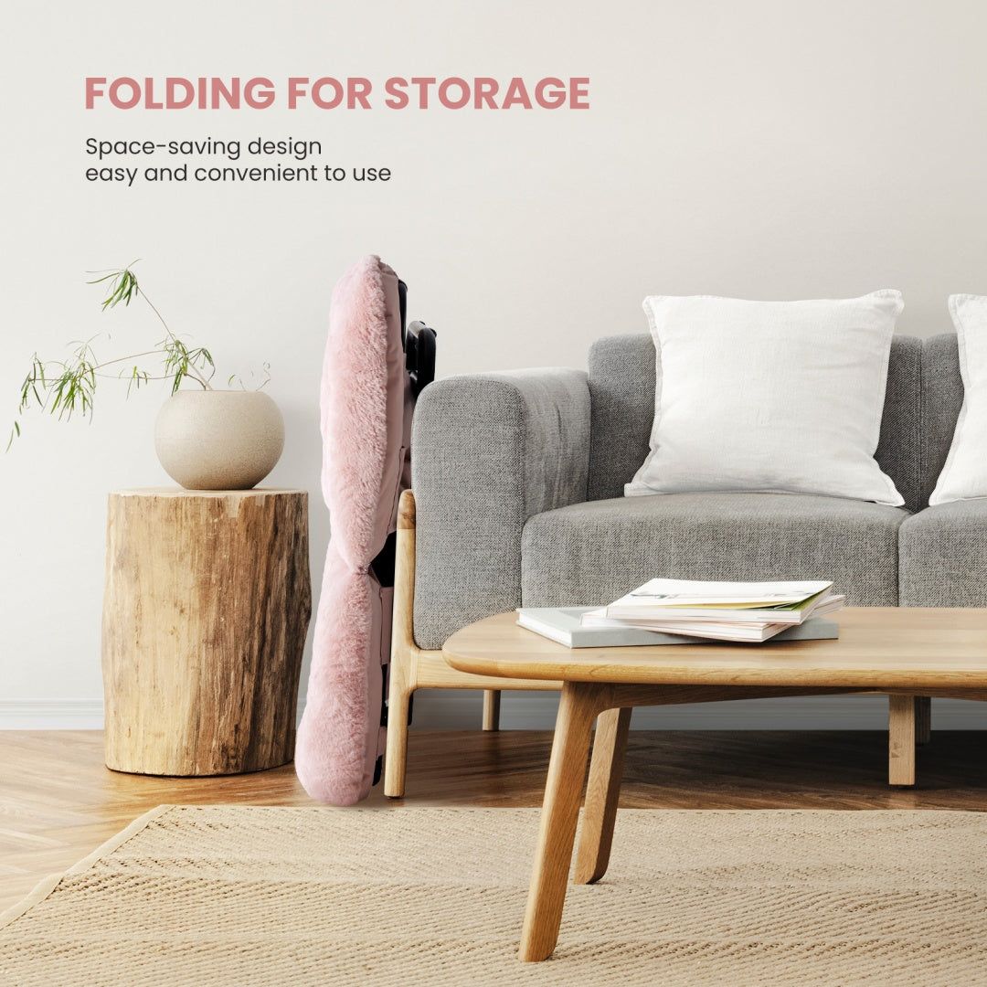 Faux Fur Folding Chair Large Lounge