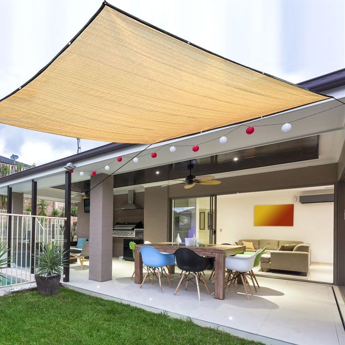 Awning Outdoor Sunshade Net 3x4M Breathable UV Canopy