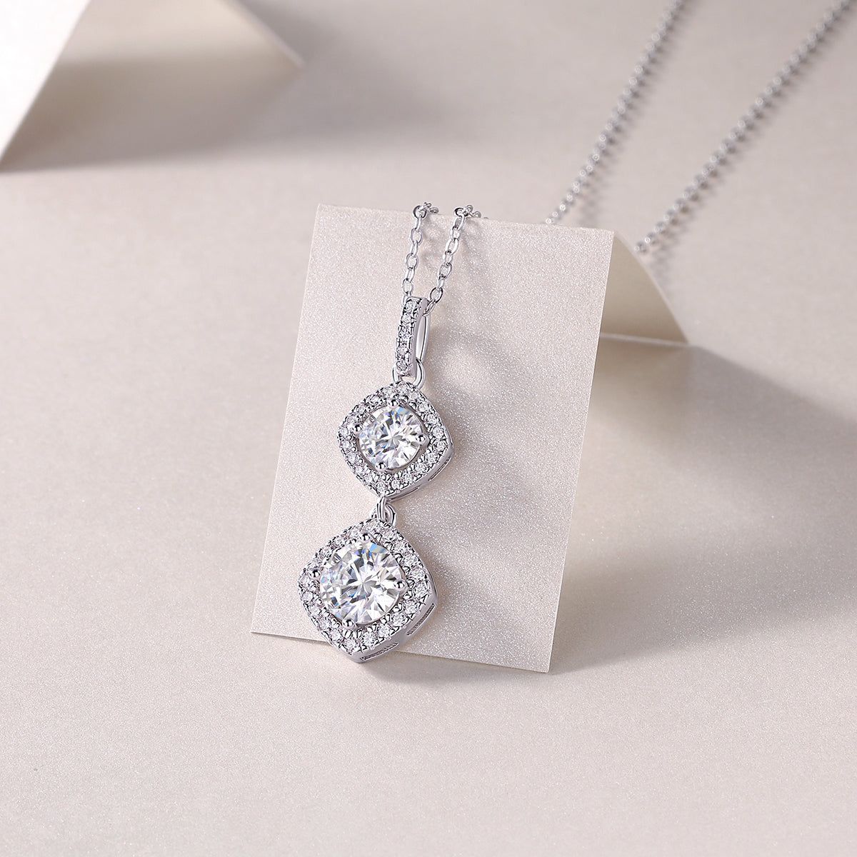 Moissanite Pendant Necklace S925 Silver 1 Carat
