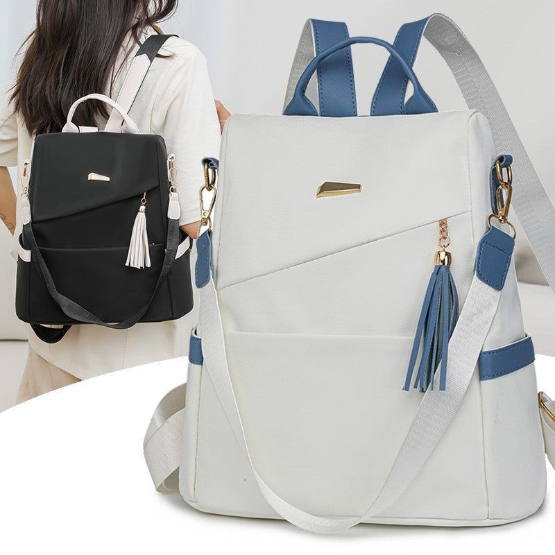 Womens Anti Theft PU Travel Rucksack with Back Zipper Pocket
