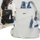 Womens Anti Theft PU Travel Rucksack with Back Zipper Pocket