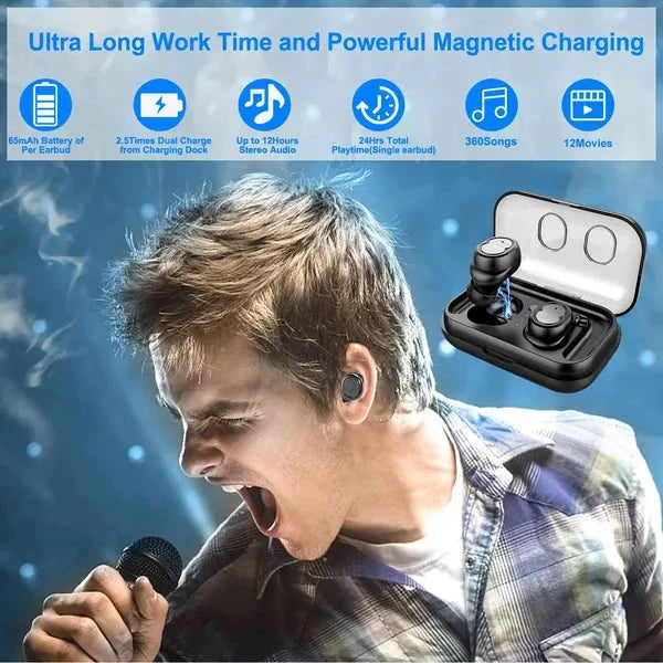 Bluetooth Wireless Earbuds with Touch Control
