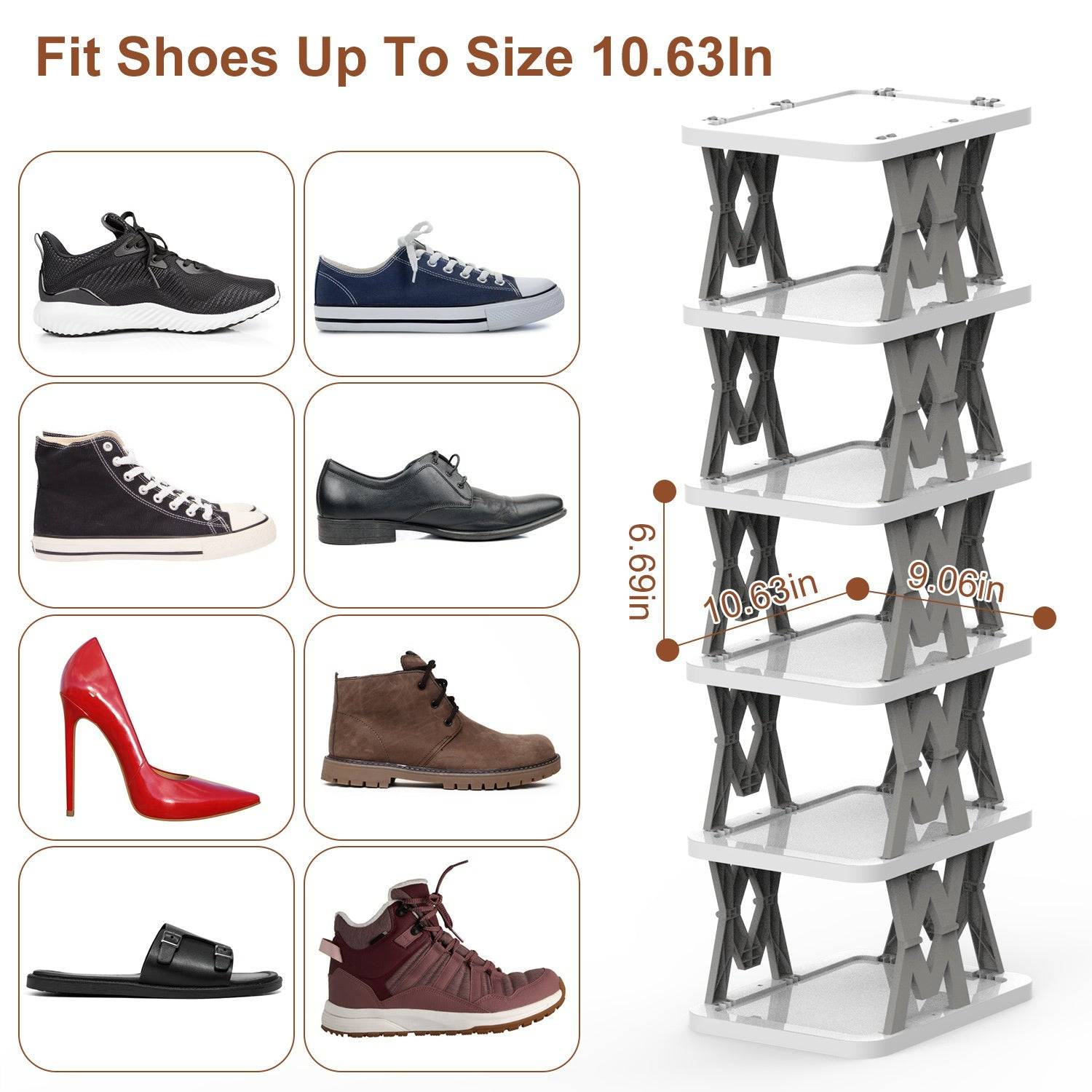Foldable Vertical Shoe Rack for Small Spaces