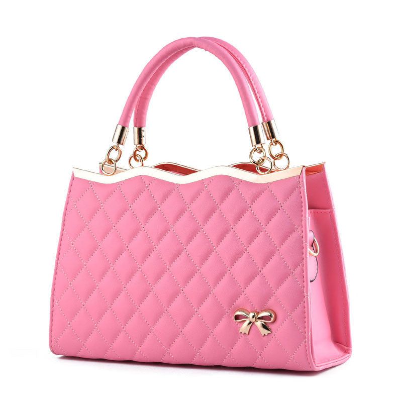 Womens PU Leather Tote Bag with Bow and Crossbody Strap