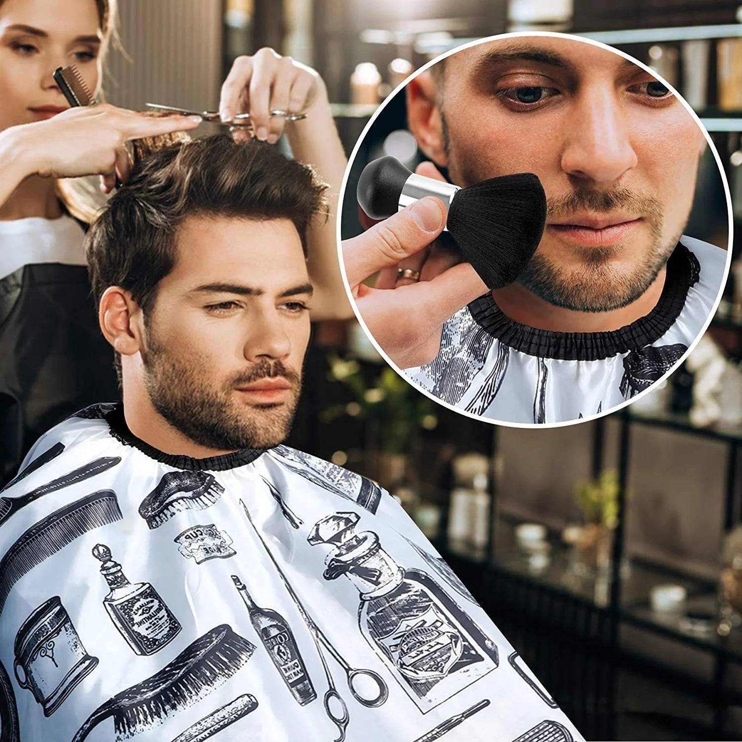 Haircut Tools Barber Cape with Neck Duster Floral Print