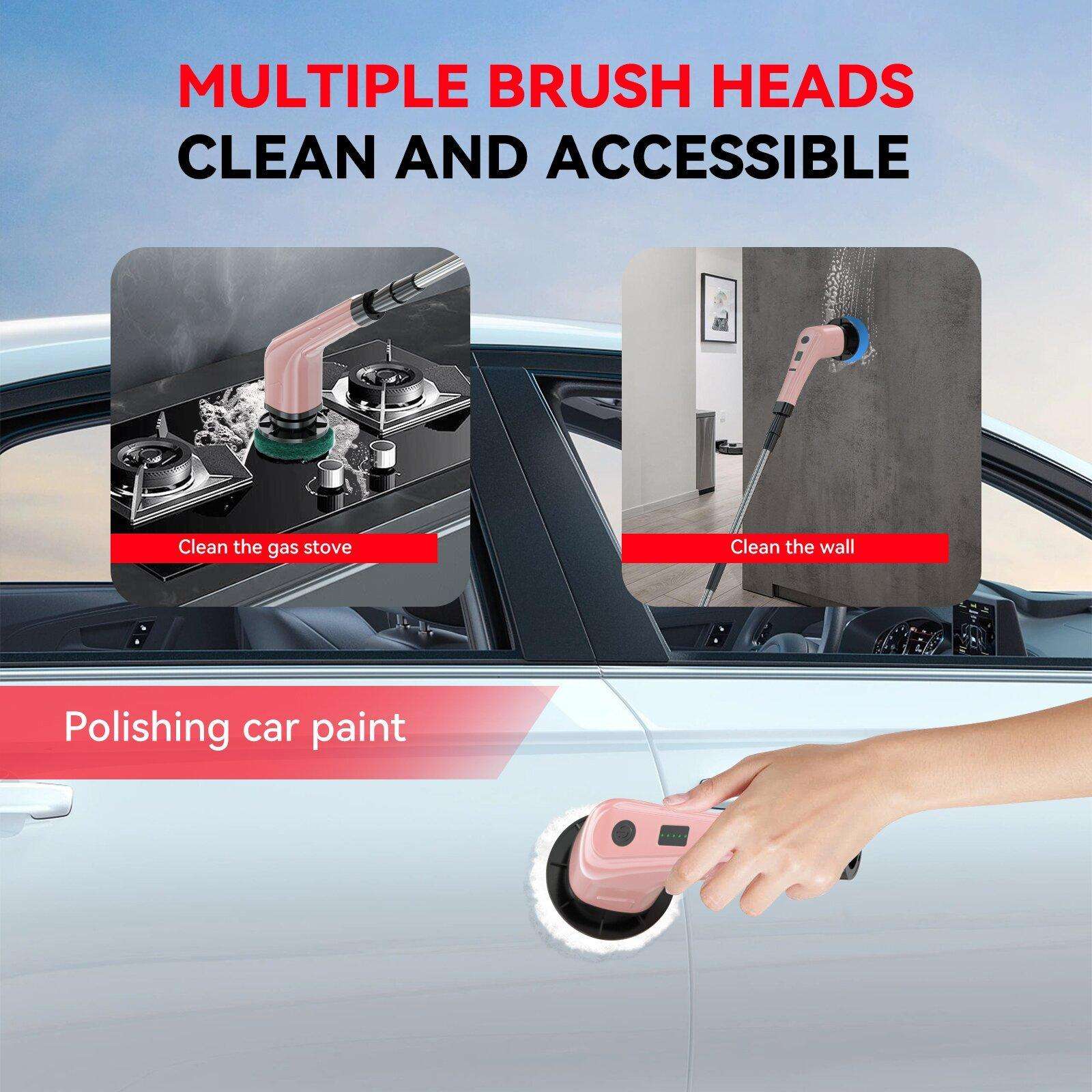 Electric Spin Scrubber Cleaning Brush With Adjustable Handle