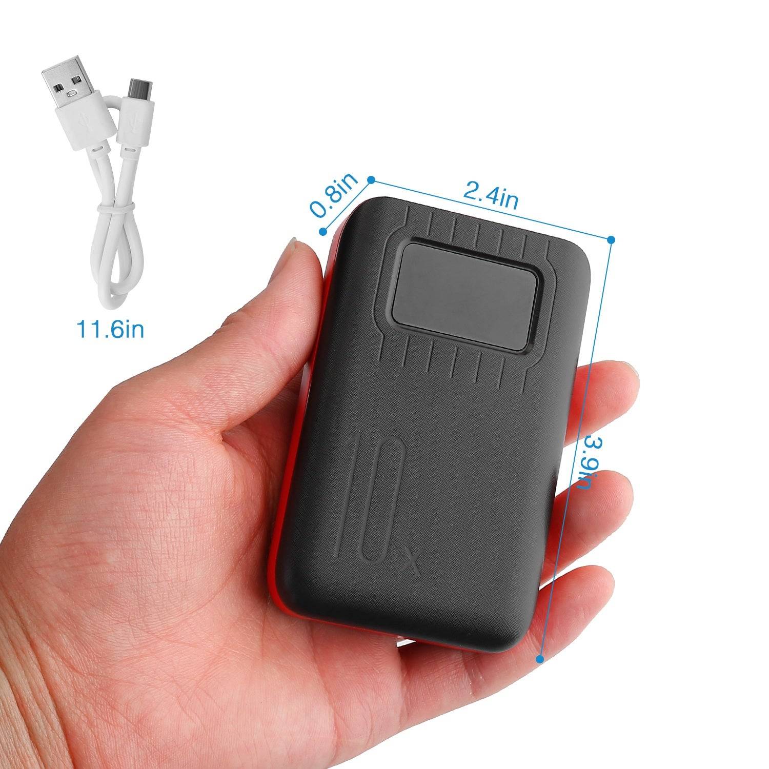 10000mAh Dual USB Power Bank with LCD