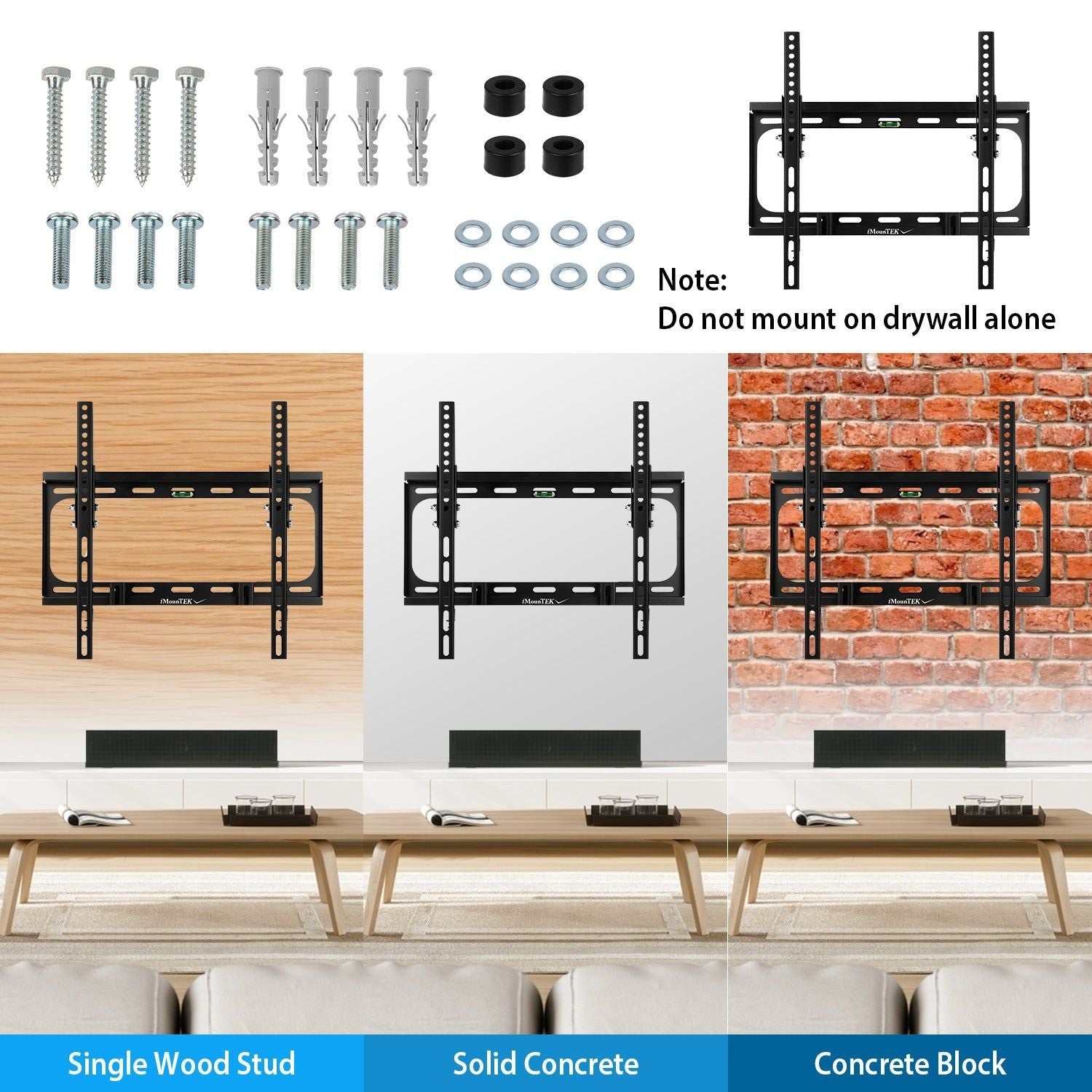 TV Mount Tilt Dual Arm Wall Bracket for 26–55 Inch TVs
