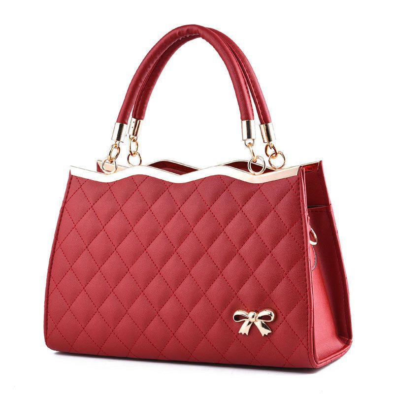 Womens PU Leather Tote Bag with Bow and Crossbody Strap