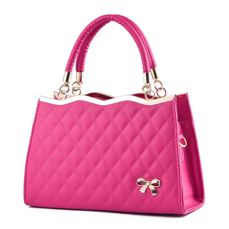 Womens PU Leather Tote Bag with Bow and Crossbody Strap