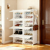 6 Tier Shoe Rack with Doors Large Capacity Storage