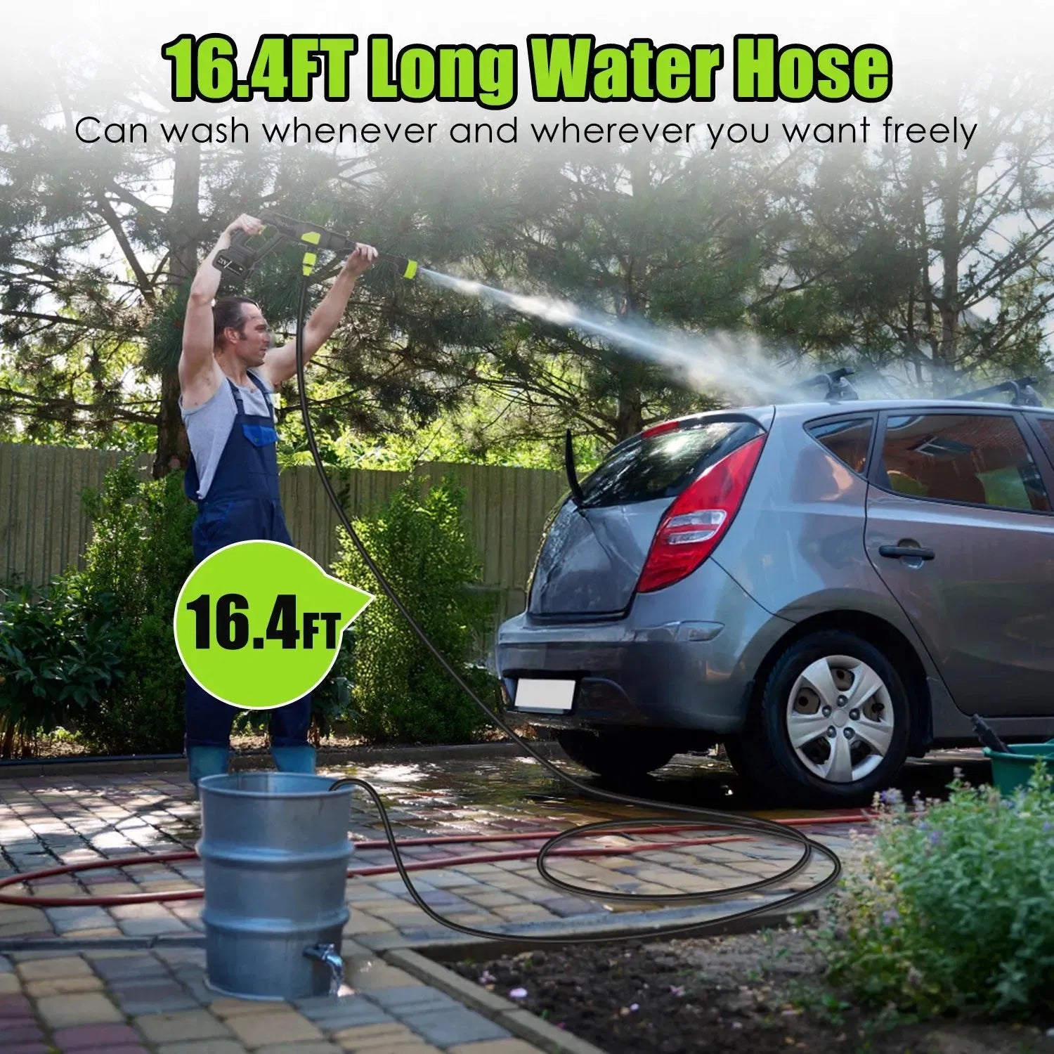 Portable Cordless Pressure Washer 21V with 6 in 1 Nozzle