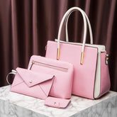 Large Retro Tote Bag With Zipper And Inner Pockets