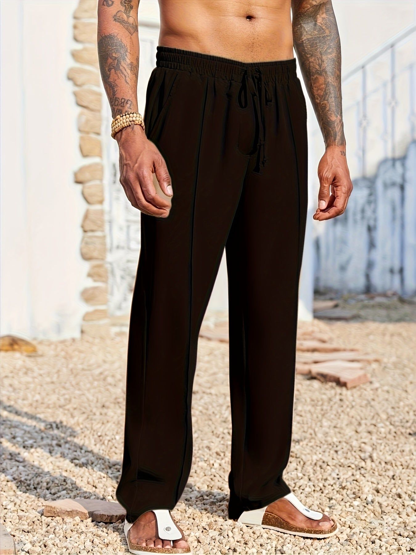Men Corduroy Pants Straight Fit Casual Long Wear