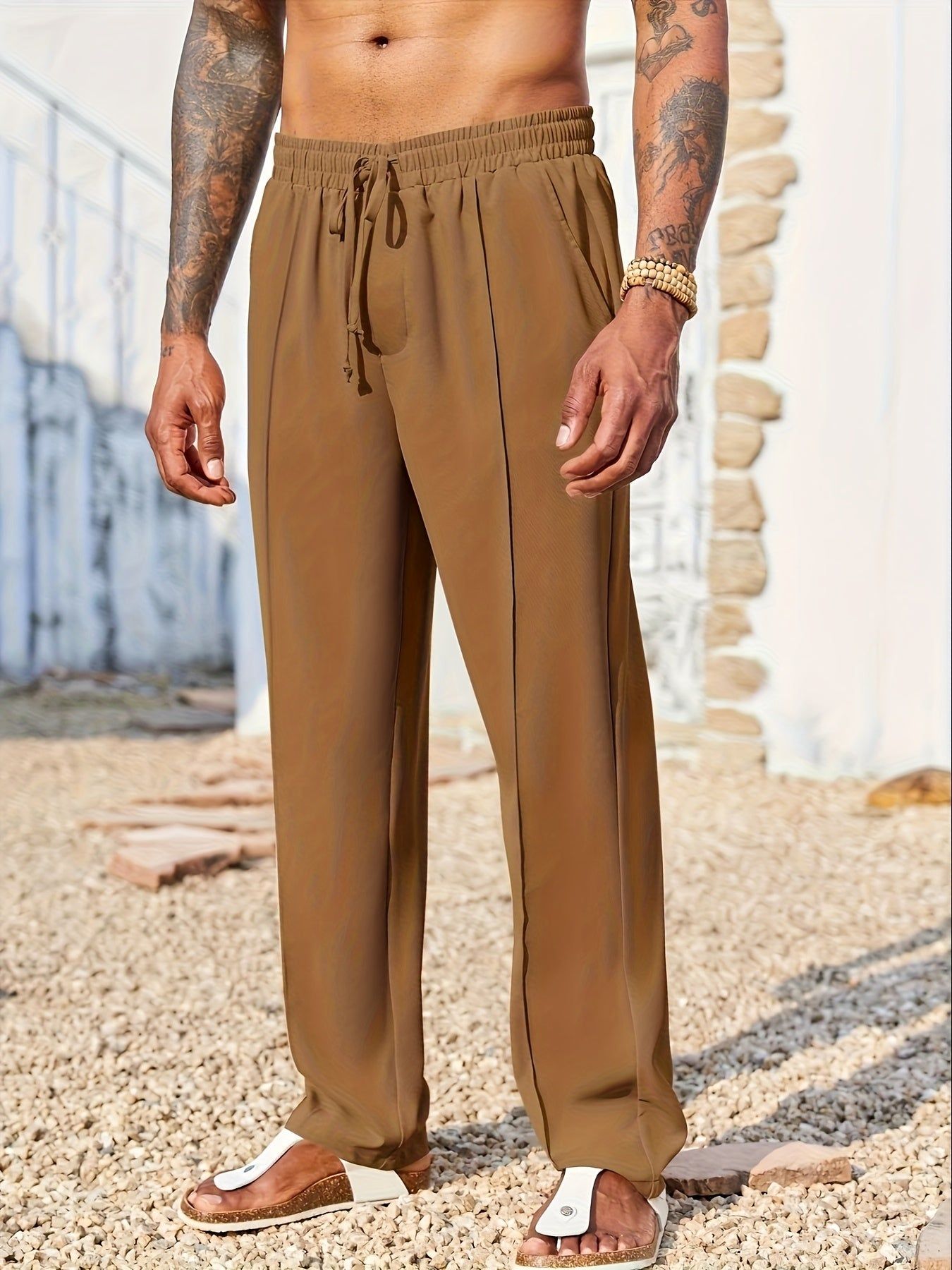 Men Corduroy Pants Straight Fit Casual Long Wear