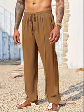 Men Corduroy Pants Straight Fit Casual Long Wear