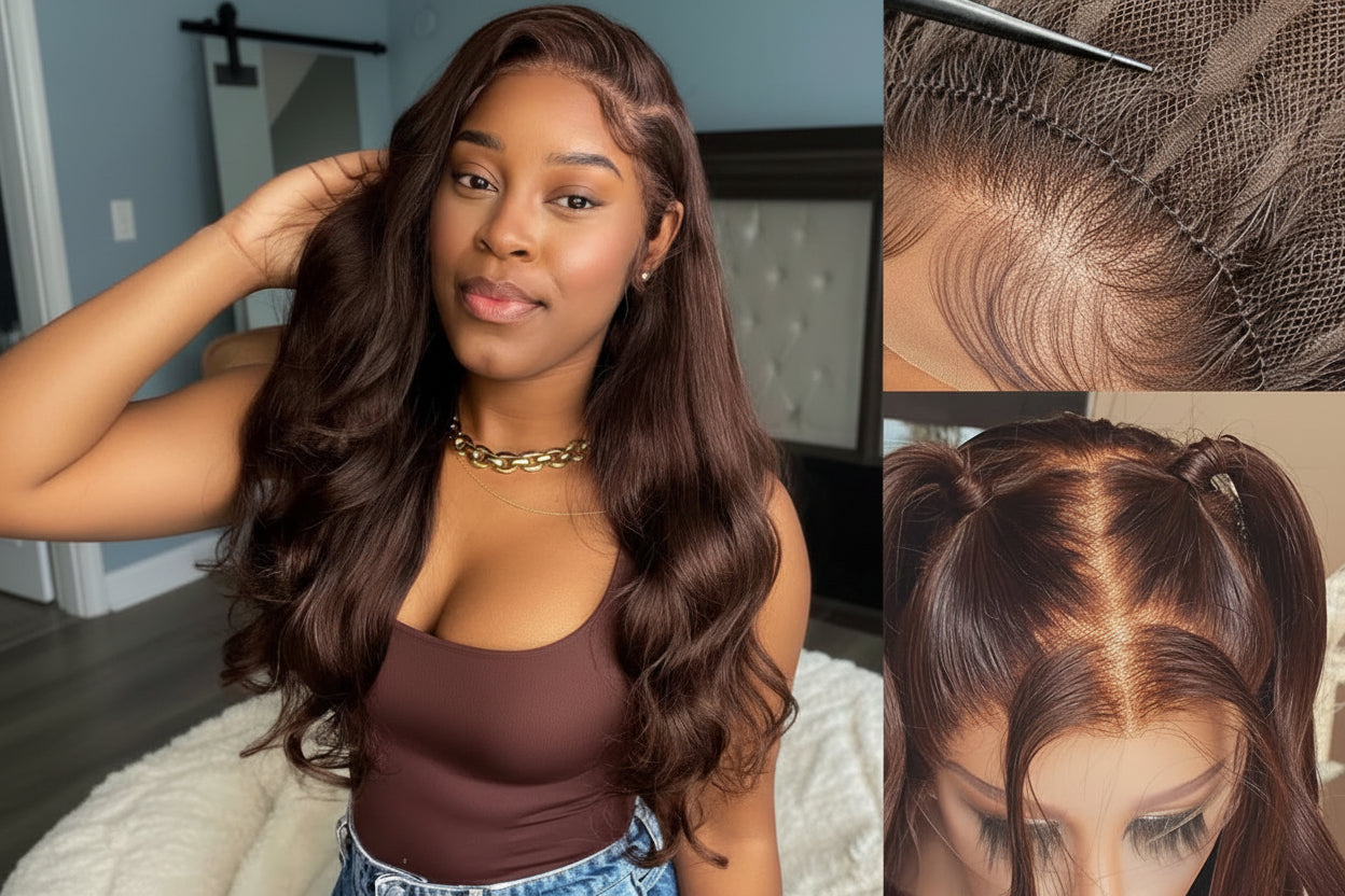 Chocolate Brown Lace Closure Wig with Natural Body Wave