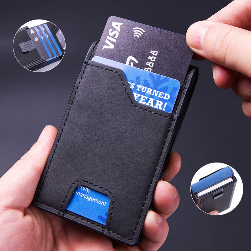 Wallet Slim RFID Blocking Card Holder with Money Clip