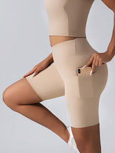 High Waist Seamless Biker Shorts With Pockets Scrunch Fit