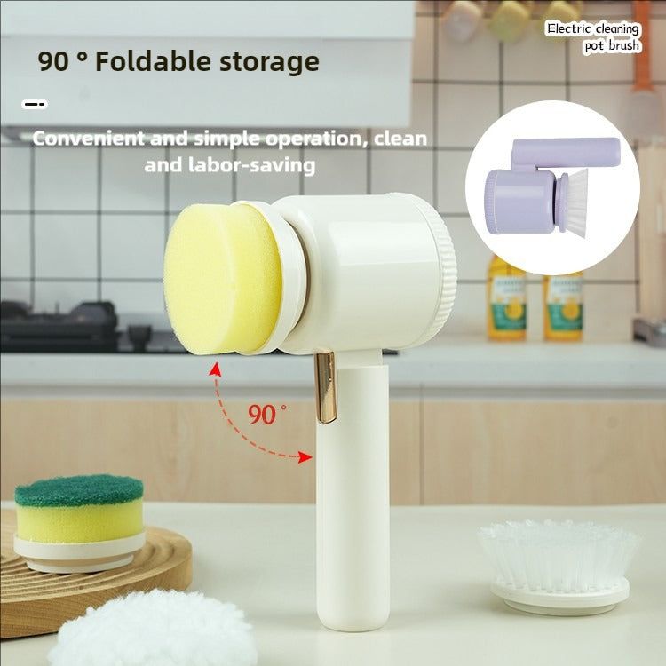Electric Spin Scrubber with Interchangeable Brush Heads