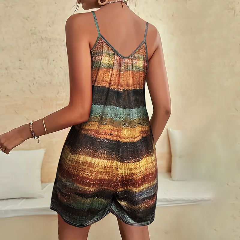 Summer Romper Sleeveless Loose Fit With Pockets Women