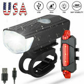USB Rechargeable Bike Lights Set With Front And Rear LED