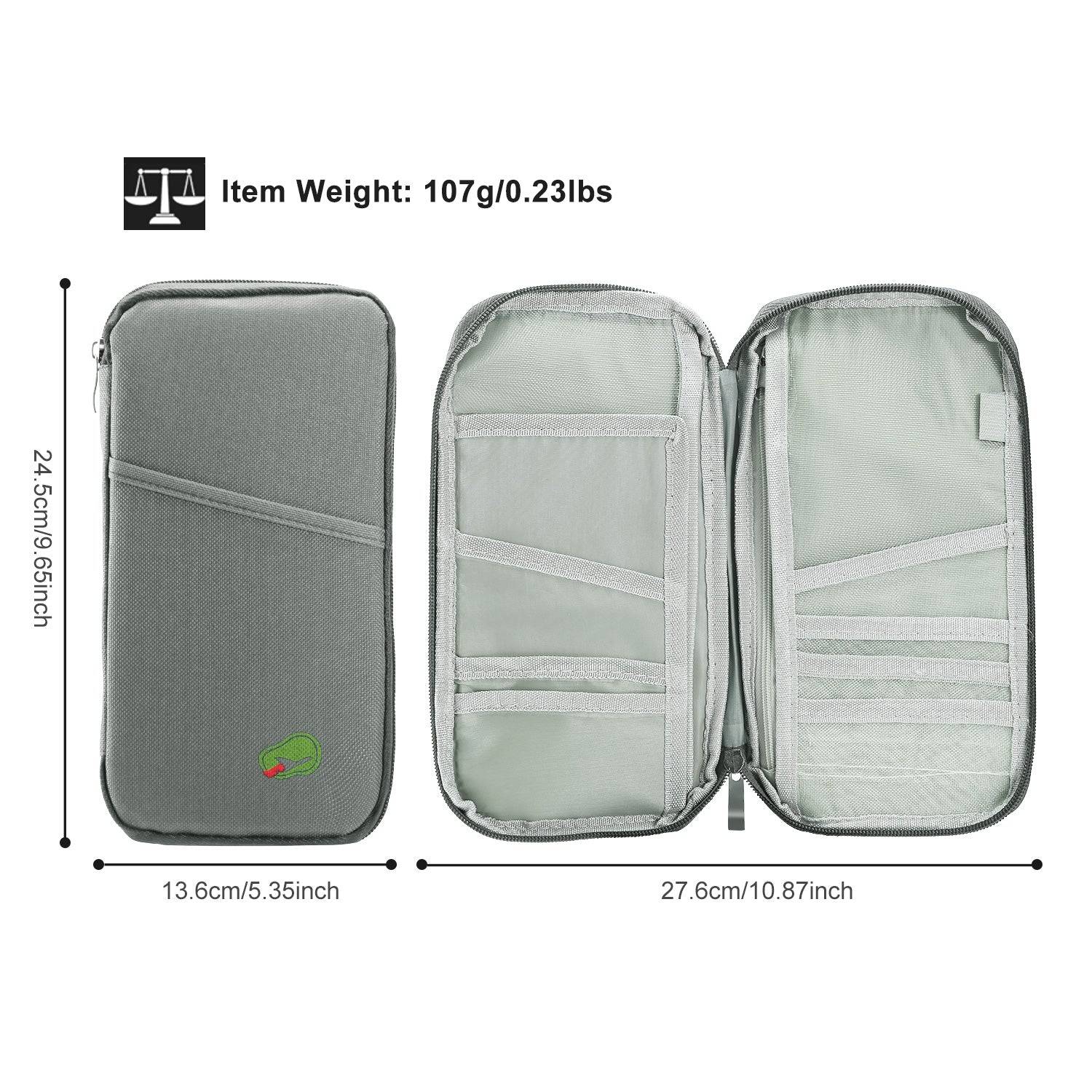 Travel Passport Wallet with 12 Compartments