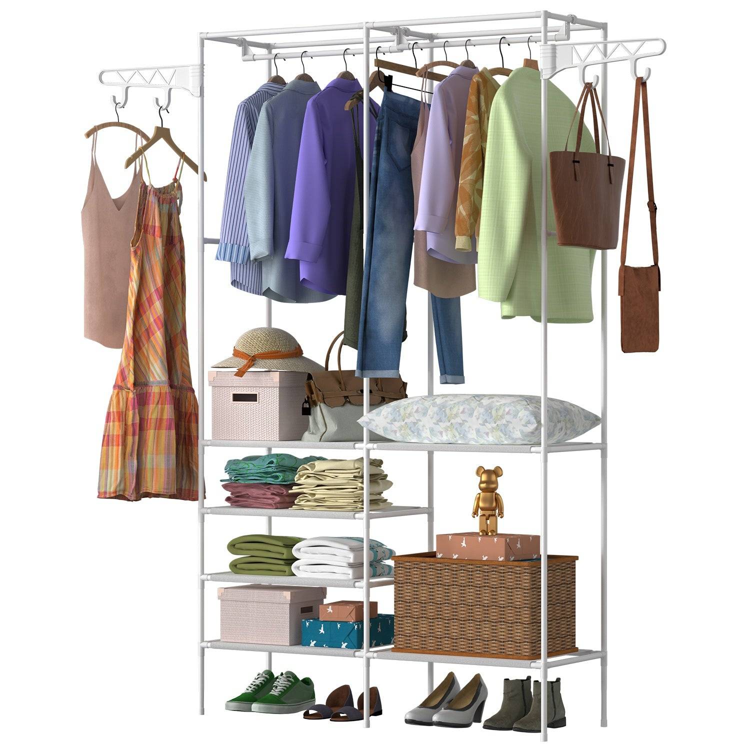 Adjustable Garment Rack With Shelves