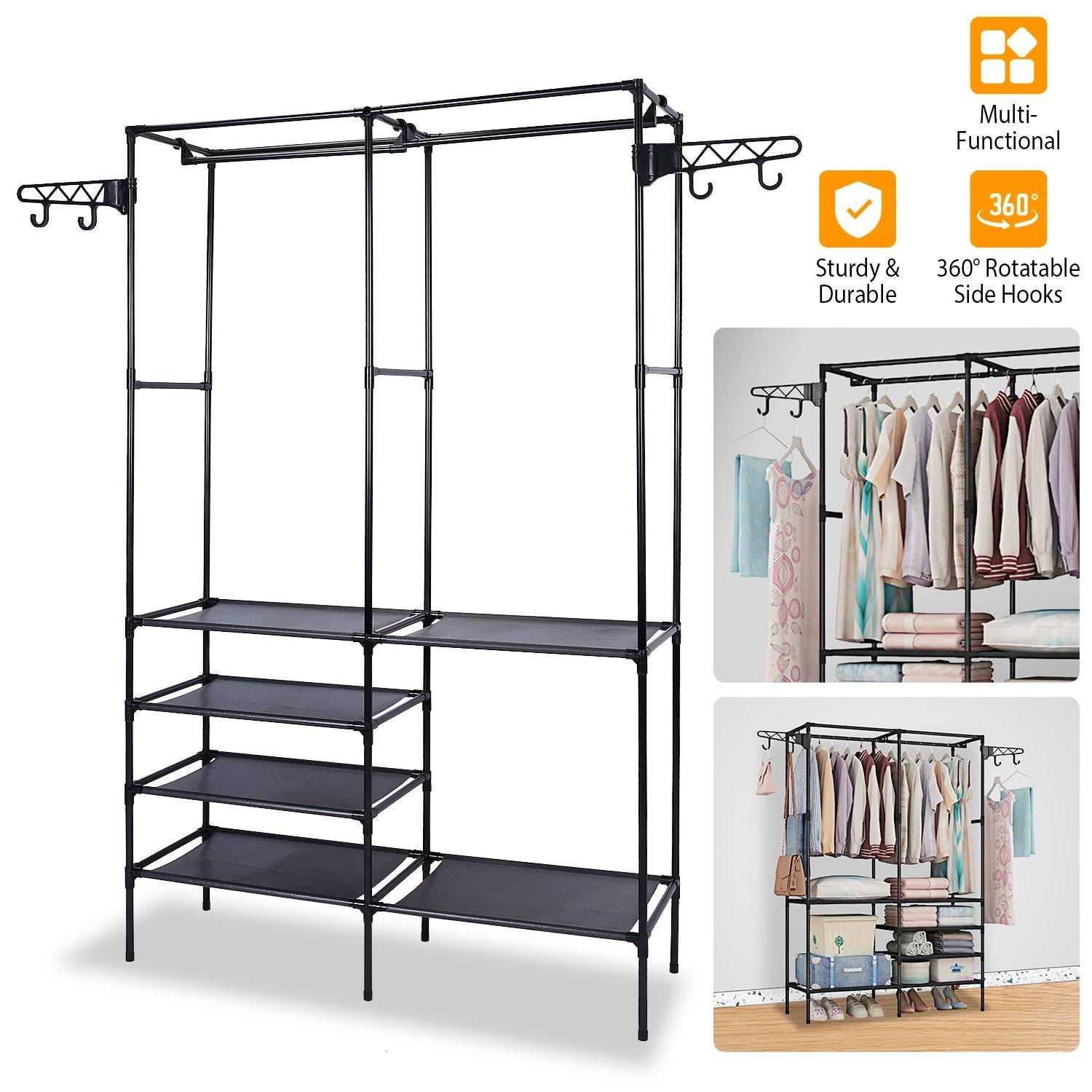 Adjustable Garment Rack With Shelves