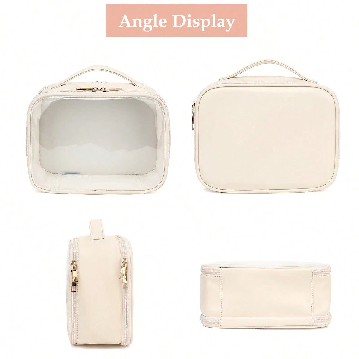 Clear Makeup Bag with Brush Holder