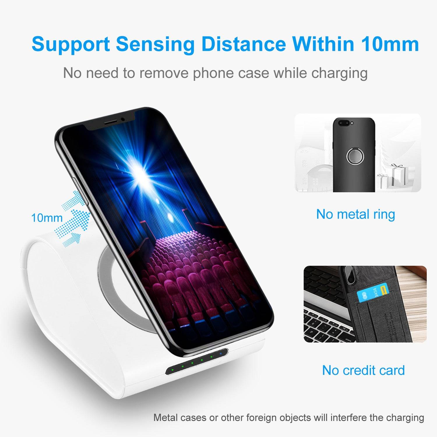 3 in 1 10400mAh Wireless Power Bank with Phone Stand