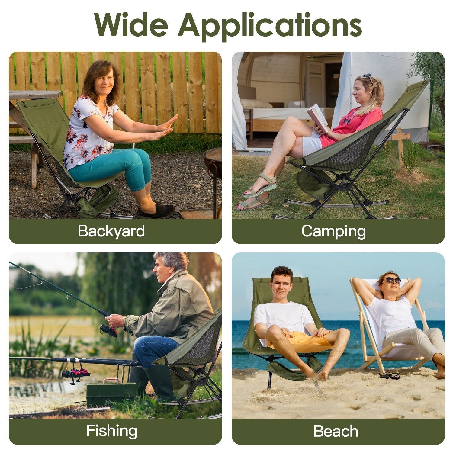 Portable Camping Rocking Chair with Bag