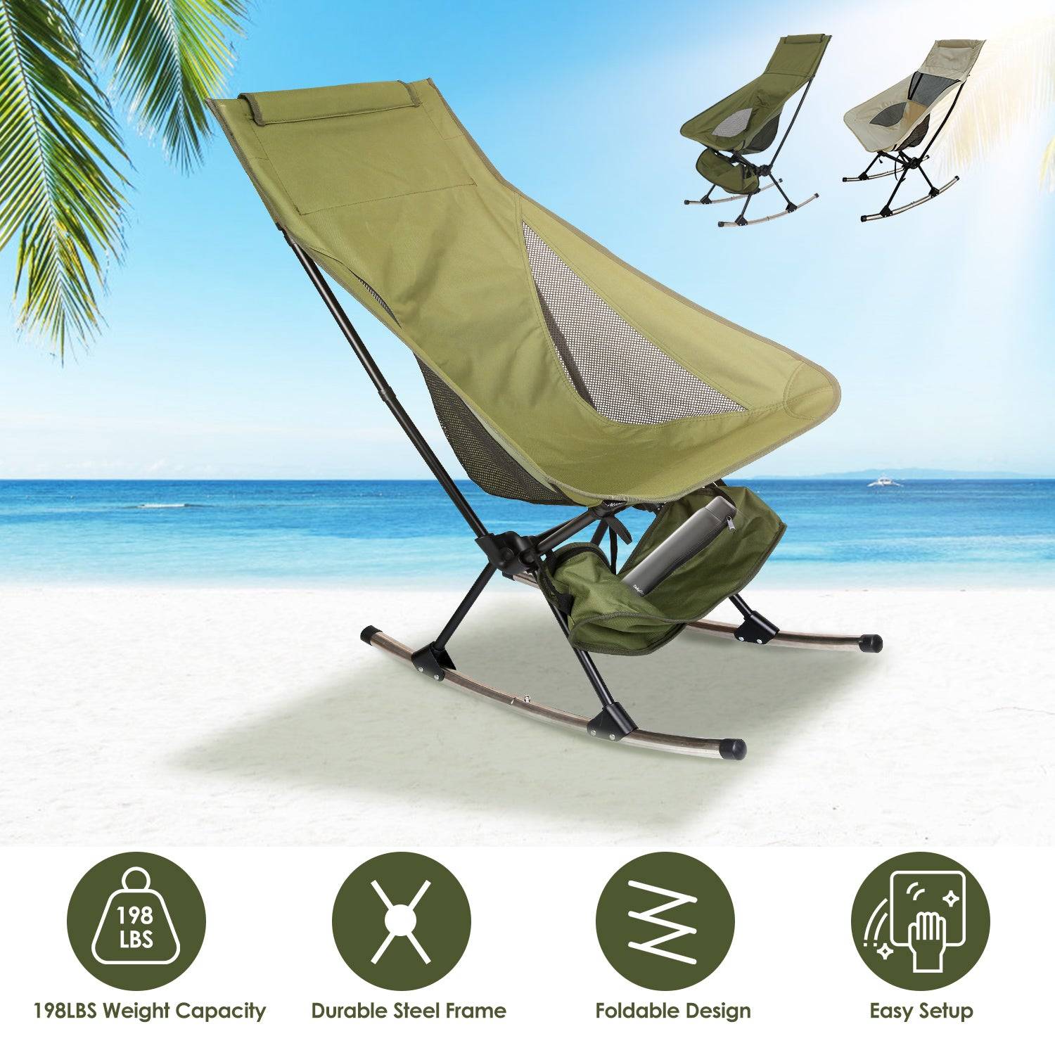 Portable Camping Rocking Chair with Bag