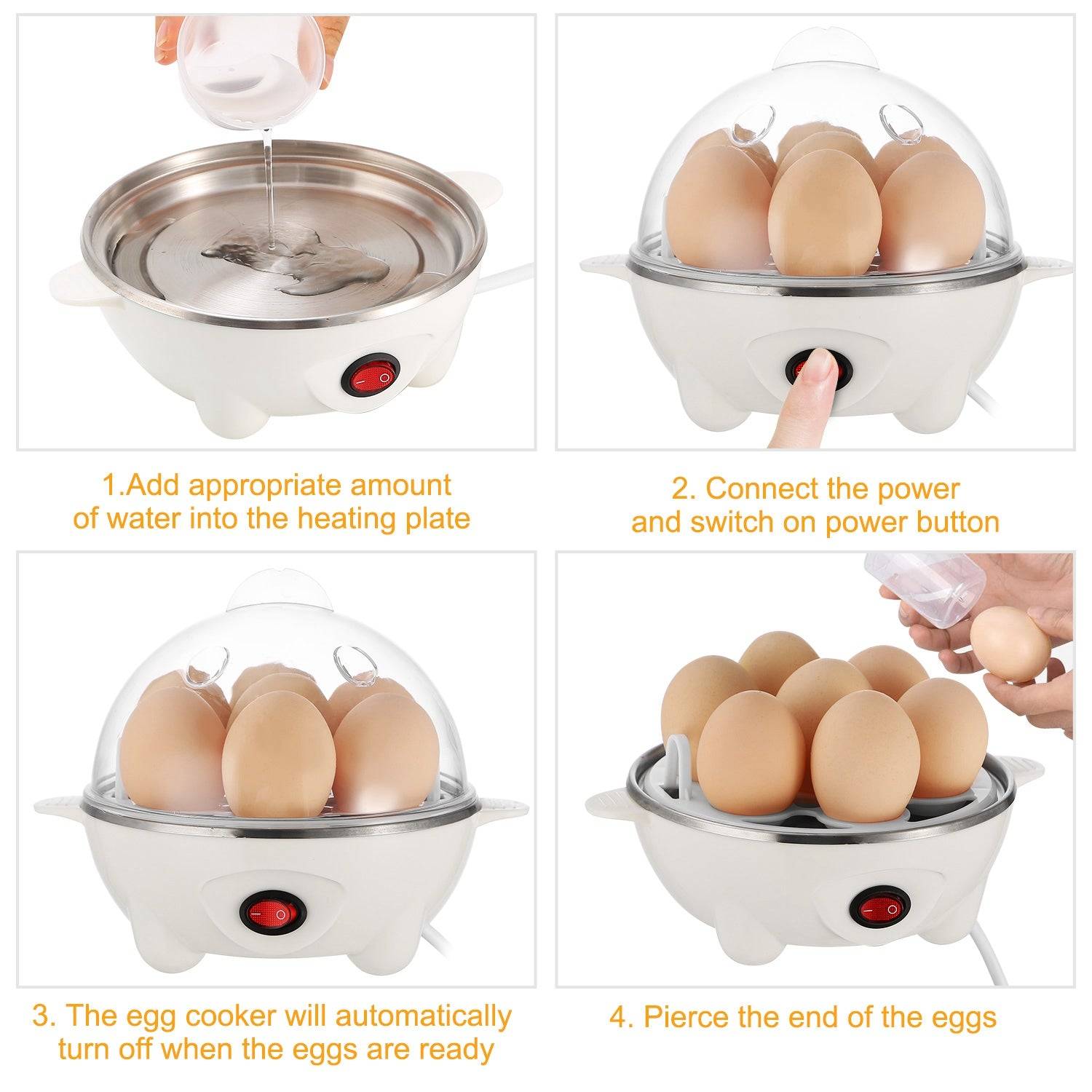 Electric Egg Cooker 7 Egg Capacity Fast Healthy Cooking