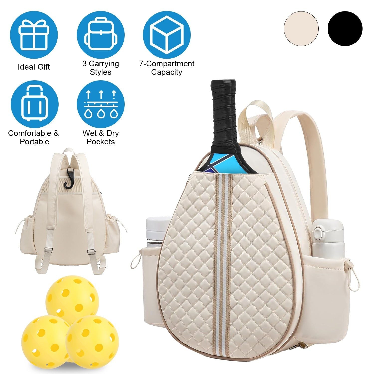 Waterproof Pickleball Sling Bag With Multiple Compartments