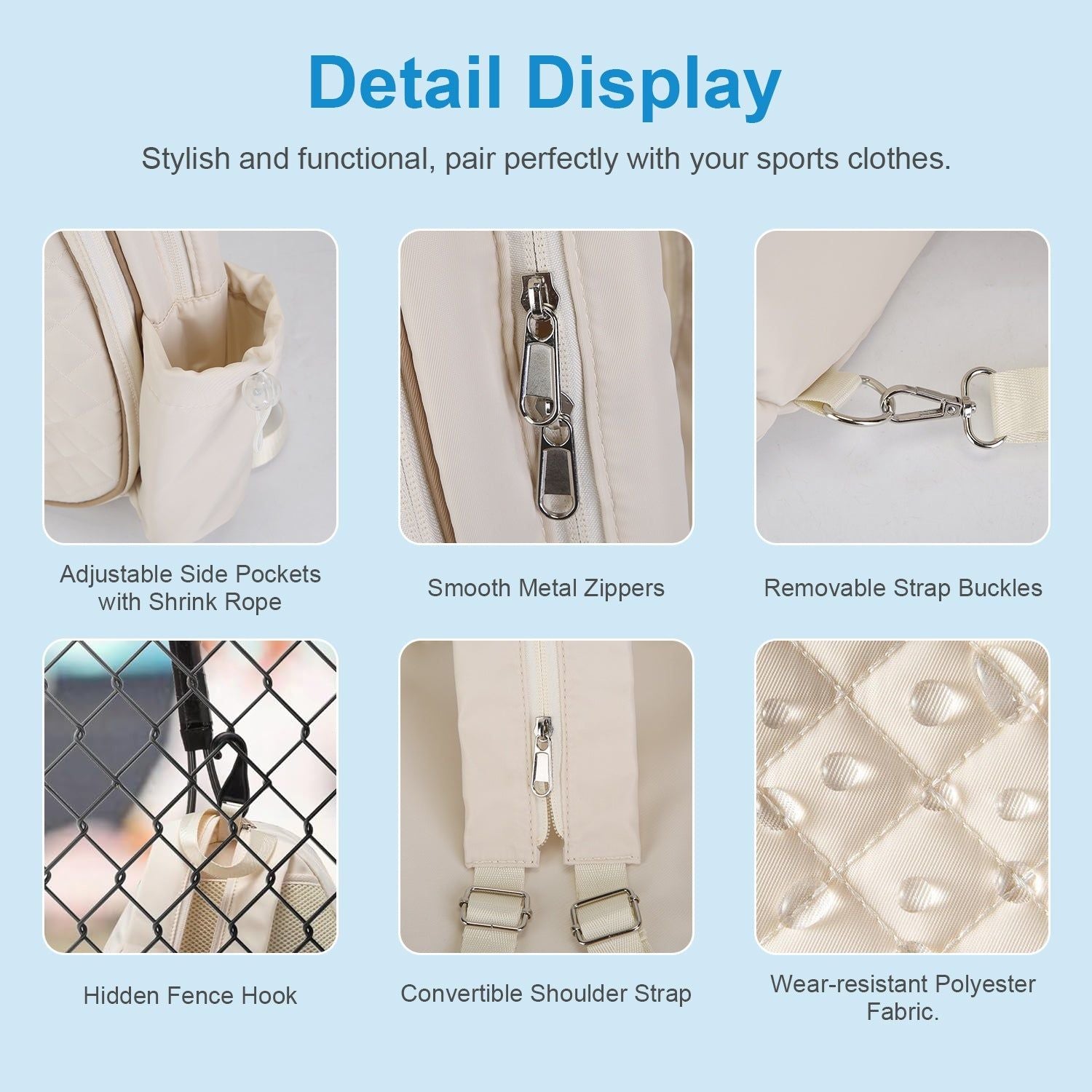 Waterproof Pickleball Sling Bag With Multiple Compartments